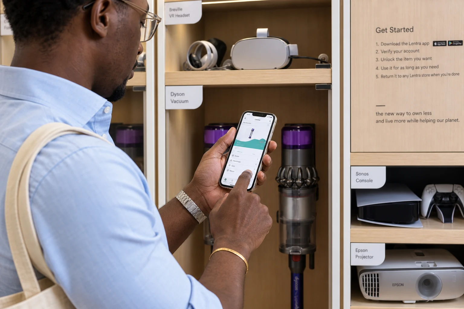 Lentra resident app beside the smart lockers